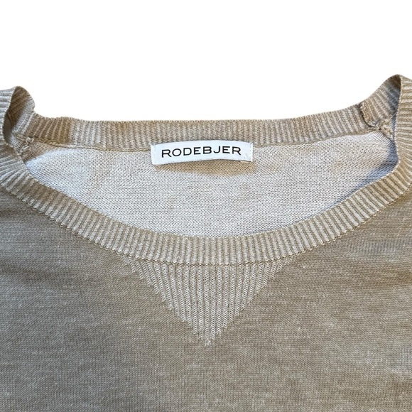 RODEBJER Lightweight Knit Sweater Women’s Medium Beige Round Neck Scandinavian - Picture 3 of 7